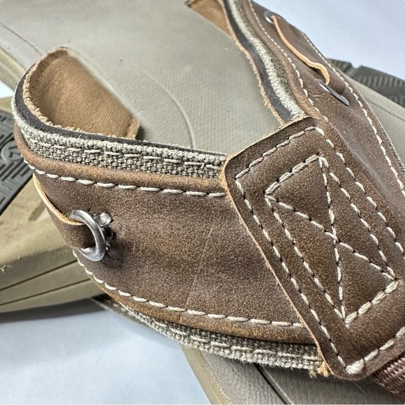 O’Rageous Men’s Faux Leather Brown Flip Flops Size 12D - Picture 9 of 9